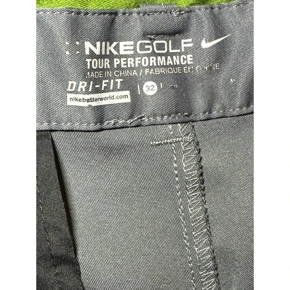 Nike Golf Tour Performance Dri-FIT Gray Flat Front Shorts Mens 32 Golf - Picture 3 of 3